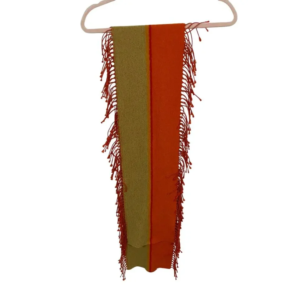 Scarf Wool Blend Ms. Frizzle Quirky Retro Fringe Western Shawl